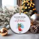 Ceramic Christmas Ornament 2025, Daughter & Son in Law Gift from Mother of The Bride, Unique Wedding Gifts for Groom, Bridal Shower Gift, Funny Wedding Favor (T4)