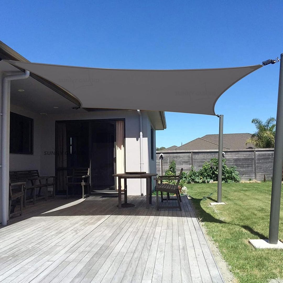 SUNNY GUARD Sun Shade Sail 12'x12' Rectangle Dark Grey UV Block Sunshade for Backyard Yard Deck Patio Garden Outdoor Activities and Facility 