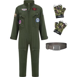 GZ-LAOPAITOU Kids Fighter Pilot Costume, Boys Air Force Flight Suit, Aviator Dress Up Costume for Halloween Cosplay 110