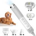 Dog Dryer for Pet Grooming, 1.2Lbs Portable Pet Dryer with Brush, Dog Hair Dryer Quiet Low Noise, 4 Nozzles,3 Temp Settings, 5 in 1 Dog Blow Dryer for Travel Use