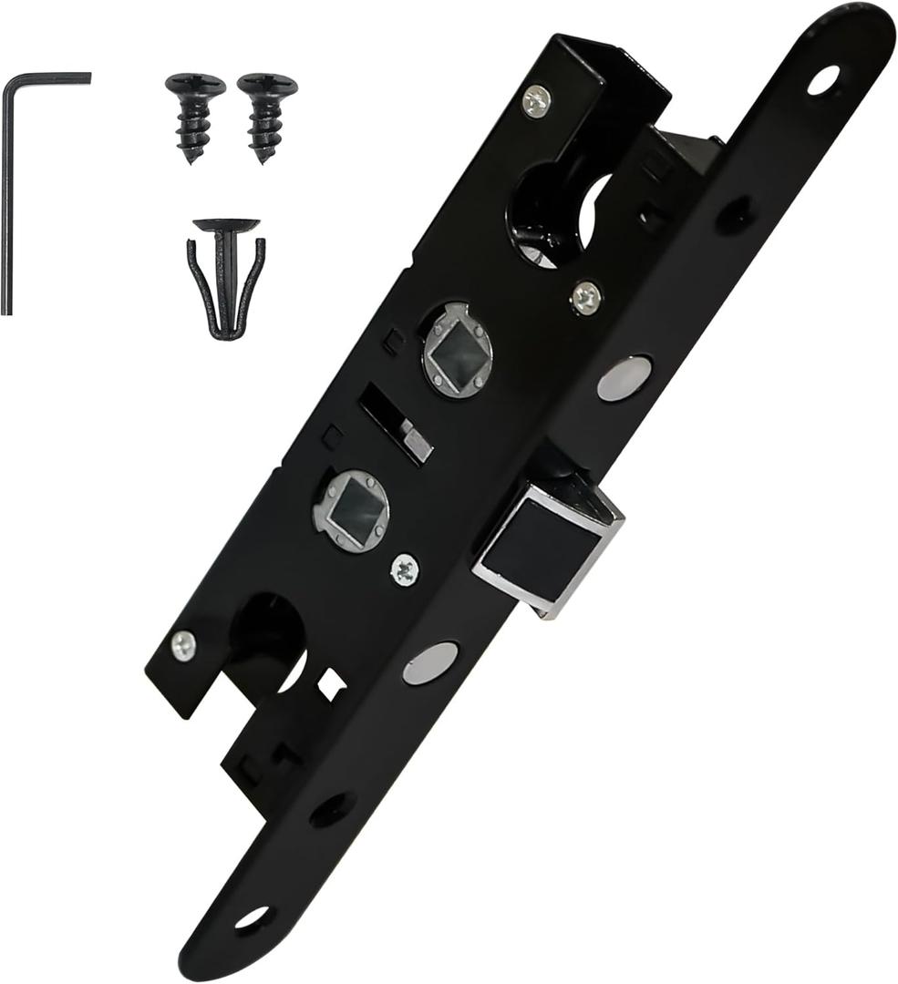 2 x 2 Point Bolt Mortise Lock Body Replacement Parts Fit Pella Storm Door Handleset, Matte Black