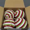 16 Pcs Fluffy Christmas Balls Ornaments 2.36 Inches Red Green White Christmas Balls Ornaments for Xmas Tree Peppermint Candy Hanging Decorations Elf Swirl Candy Cane for Bowl Basket Vase Fillers