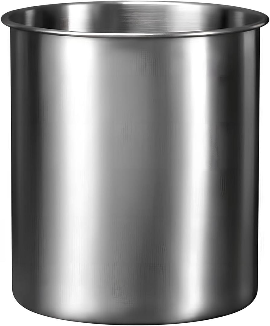 Stainless Steel Utensil Holder - Utensil Caddy, Weighted Base for Stability - Utensil Crock and Countertop Utensil Organizer, Stainless Steel Caddy