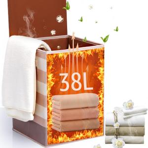 chemotex 38L Foldable Towel Warmer for Bathroom Large Capacity Blanket Warmer , 4-Temp Settings, 90-Min Auto Shut Off Timer, Anti-Tip, Towel Warmer for Bathroom, Spa