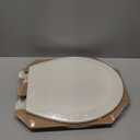 Bemis 500EC Durable Wood Toilet Seat with Easy Clean Hinges, Made in USA, Round, Biscuit