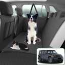 Bilisin Dog Car Seat Cover for Back Seat with Storage Pocket Compatible with Jeep Wrangler 2019-2024 Soft Bottom Hammock for Oxford Fabric Dog Car Seat Cover Protector Interior Accessories (Black)