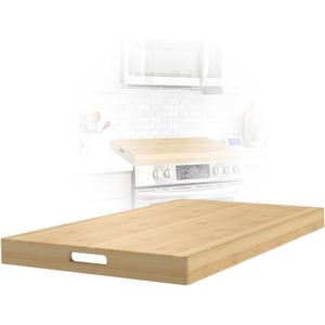Bamboo Noodle Board Stove Cover for Electric and Gas Stoves - Sink Cover, 30"L x 22"W x 2.5H" - Double-Sided Usable