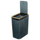 Transparent TrashCan, Bathroom TrashCans with Lids, 2.6 Gallon Garbage Can for Bedroom, Office, Plastic Slim Waste Basket with Press Top Lid, 10L Clear TrashBin for Home, Kitchen (Blue)