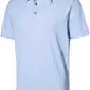 Men's Polo Shirts Short Sleeve Cotton Blend Moisture Wicking Dry Fit Performance Collared Golf Shirts for Men (Blue, XXXL)