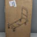 3 in 1 Convertible Hand Truck Dolly with Brakes,Heavy Duty Folding Hand Truck with 600LB Capacity,Portable Dolly Cart with Rubber Wheels and Telescoping Handles for Moving(Black)