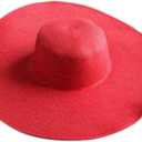 Big Beach Hats for Women Foldable Summer Wide Brim Packable Oversized Sun Hat Lady Girl Travel Straw Cap (Red)