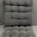 Meditation Floor Pillow Set of 2, Square Large Pillows Seating for Adults, Tufted Corduroy Cushion for Tatami Living Room, Grey, 22x22 Inch