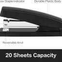 Deli Stapler, Desktop Stapler, Office Staplers, 25 Sheet Capacity, Includes 1000 Staples and Staple Remover, Black