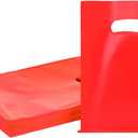 Red 100 PCS Small Gift Bags, 6"x8" Goodie Party Favor Bags with Handle for Kids Birthday, Christmas, Small Business (Red-100PCS)