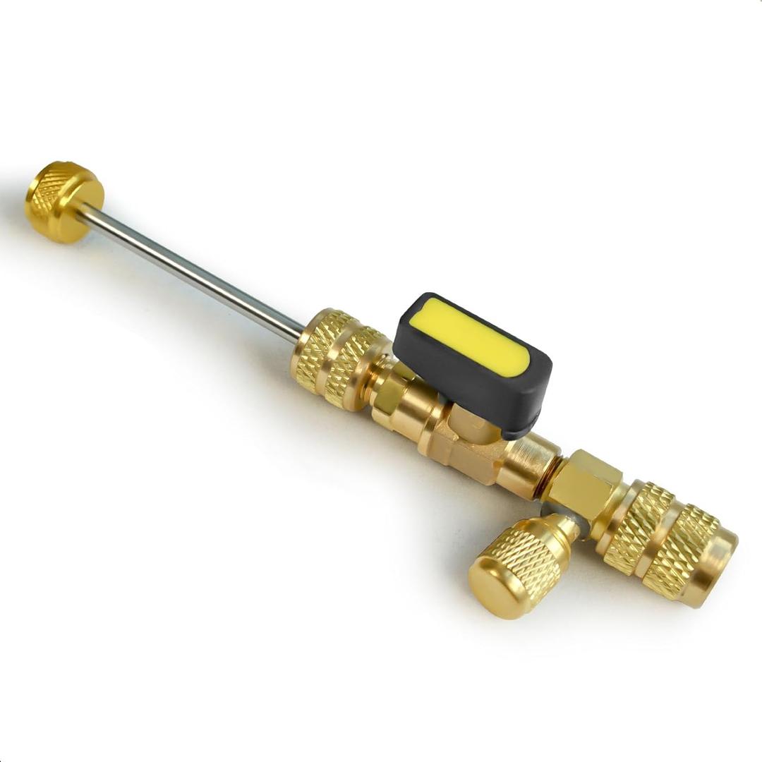 Super Stars Valve Core Removal Tool  HVAC Tool with Dual Size SAE 1/4 inch & 5/16 inch Ports - Basic Style for R410A R22 R32 AC System (Regular)
