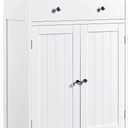 Yaheetech Free Standing Bathroom Cabinet with 1 Drawer 2 Doors and Adjustable Shelf, Wooden Entryway Storage Cabinet, 11.8D x 23.6W x 31.5H in, White