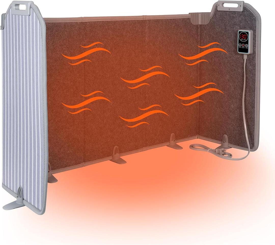 Panel Space Heater for Office/Home Quiet, Portable Electric Space Heater Warmer, Under Desk Heater for Legs Feet Knee, Foldable Foot Warmer with Thermostat Auto Shut Off, 12H Timer