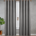 SUN+BLK Nantes Luxury Insulated Total Blackout Grommet Single Curtain Panel, Noise Reducing, Light Blocking, Grey, 52x63