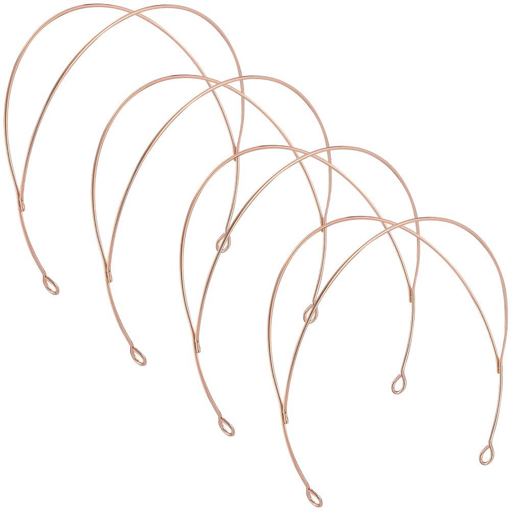 GORGECRAFT 6pcs Double-Layer Hair Bands Light Gold Double Row Metal Headbands Metal Thin Wire Headband for Women Wedding Hair DIY Crafts Accessories