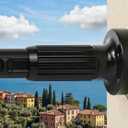 Tension Curtain Rods 51-122 Inch(5-10 Ft),Long Tension Rods No Drilling,Heavy Duty tension rod for Bathroom Windows Room Divider Outdoor Patio,Easy Install,Never Rust,Diameter 1.26 In-Black