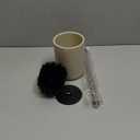 Ceramic Toilet Brush & Holder Set - Freestanding Deep-Cleaning Toilet Bowl Cleaner Brush, Stainless Steel Handle, Small & Sturdy for Storage, Easy to Clean, Non-Scratching (Sand)