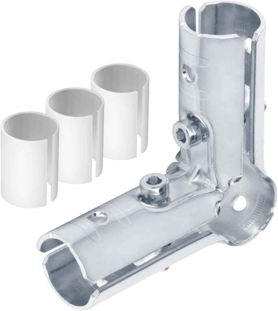 Sets 3 Way 90 Degree L Structural Pipe Connector Clamp , Fits OD 1.000" Round Tube and 3/4" EMT