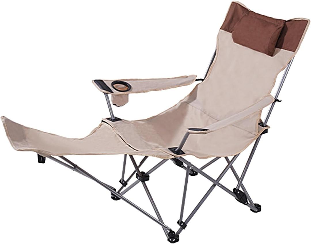 DELURA Camping Lounge Chair, Portable Reclining Camping Chair, Folding Camping Chair with Footrest,Headrest & Storage Bag,with Backpack DELURA Camping Lounge Chair, Portable Reclining Camping Chair, Folding Camping Chair with Footrest,Headrest & Storage Bag,with Backpack