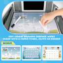 MENZOKE Kids Travel Tray for Boys or Girls, Travel Tray for Kids Car Seat with Tablet Holder, Dry Erase Board & Cooler Cup Holder, Road Trip Essentials Accessories for Car Trip, Airplane (2 Pack)