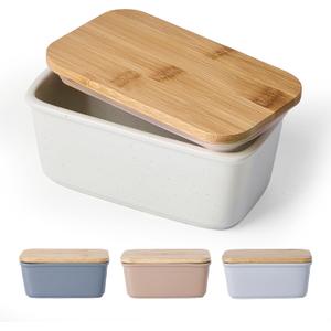 Famiware Milkyway Butter Dish with Lid for Countertop, Large Ceramic Butter Dish, Butter Keeper Holder with Airtight Cover, Kitchen Decor and Accessories for Kitchen Gifts (White)