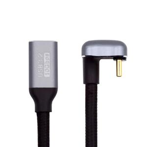 xiwai USB 3.1 USB-C Type C Male to Female Cable 10Gbps Data Transfer, 100W PD Charging Cord 4K 60Hz Video Monitor Cable Opposite U Shape Back Angled with Sleeve for Laptop, Chromebook 3.0M