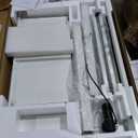 Marsail Glass Standing Desk with Drawer, 48 x 24 inch Electric Standing Desk, Height Adjustable Desk with One-Piece Tabletop & USB Charging Ports, Sit Stand Desk with Storage for Home & Office White