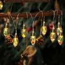6.6FT Christmas Vintage Decor String Light - 10LED Snow Globe Bulbs String Lights with Tree & Snow & Cute Ornaments Christmas Indoor decorations for Home Patio Mantel Fireplace Xmas Tree Decoration
