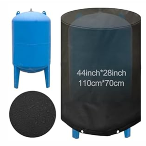 Windyun Round Water Pressure Tank Cover 28'' Diameter x 44'' Height Weatherproof Insulated Well Tank Cover Outdoor Well Covers for Yard Outside Winter Freeze Protection (Black) 
