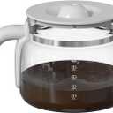 DCGC01 10-Cups Replacement Glass Carafe Pot Compatible with Smeg DCGC01 DCF02 DCG01 Overflow Coffee Maker