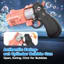 2 x EagleStone 2 Pack Revolver Bubble Guns for Kids, Swing-Out Cylinder, 8000+ Bubbles/Min, LED Light Up, 4 Bubble Solution Bottles, Outdoor Indoor Toy, Birthday Easter Gifts for Toddlers