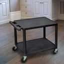 Luxor 26" H Black 2 Shelf A/V Multipurpose Utility Cart