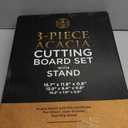 Pre-Oiled, Non Toxic 3-Piece Acacia Cutting Board Set with Stand, FSC Certified Wooden Chopping Boards with Juice Grooves for Meat. 3 Size Wood Carving Boards for Home & BBQ Kitchens by Deer & Oak