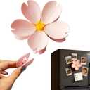 2 x Bag Clips for Food, 10 Clips in 2 Sakura Flowers - Magnetic Refrigerator Magnets, Strong Sealing Kitchen Organization for Chip Bag, Notes, as Fridge Decor