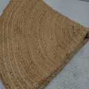Hausattire Hand Woven Jute Braided Rug, 4’ Round – Natural, Reversible Boho Entry Area Rugs for Kitchen, Living Room I Farmhouse Decorative Floor Rug, 4 Feet Round