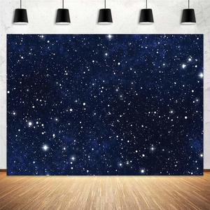 10X8ft Starry Night Sky Photography Backdrop, Night Sky Stars Backdrop Dark Blue Galaxy Universe Space Background Newborn Baby Kids Birthday Party Background Decor Photo Shoot Prop