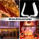 Marsui 50 Pcs Christmas Light Clips Small Outdoor Roof Gutters and Shingles Hooks 1 5/8 Inch Fascia Boards Hanger Plastic Holiday String Light Clips for Xmas Outside Decoration Fence Eave (White)