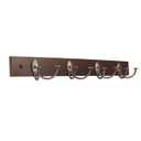 Stratford 4-Double Hook Wall-Mounted Wooden Rack - Coffee with Graphite Hooks