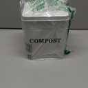 Window Garden Kitchen Compost Bin - Metal Pail for Composting Kitchen Scraps - Small Indoor Compost Bucket with Carbon Filter Lid - Food Scrap Container for Countertop - 9.1x7.1x6.3 inches (White)