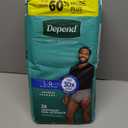 Depend Fresh Protection Adult Diapers, Incontinence Underwear for Men, Disposable, Maximum, Large, Grey, 28 Count