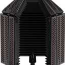 XTUGA Recording Microphone Isolation Shield, High Density Absorbent Foam 3 Panels to Filter Vocal,Top Enclosed Foldable Soundproof Cover for Condenser Studio Equipment MIS02