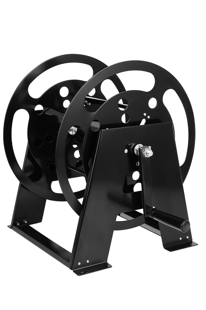 RV Extension Cord Reel Stand, 50-200 FT RV Extension Cord Reel Holder with Durable Bearings, Metal Heavy Duty Power Cord Storage Reel with Anti-rust Coating