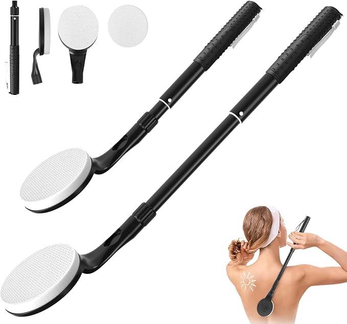 Lotion Applicator for Back, 25.7'' Long Handle Back Lotion Applicator, Easy Reach and Washable, Suitable for Use by Men and Women