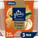 Glade 3-Wick Scented Candle Jar, Pumpkin & Ginger, Air Freshener Infused with Essential Oils, 6.8 Oz, 3 Count