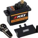 INJORA RC Servo Steering Servo with Servo Mount and Horn for AX24 RC Car Boat Model Parts Axial SCX24 Upgrade Parts (Brass Black)