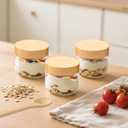 TBWIND 12 Pack 10oz Glass Jars with Bamboo Lids, Spoons, Airtight Overnight Oats Containers, Salad & Yogurt Storage, Mason Jars for Snacks, Spices, Meal Prep Reusable